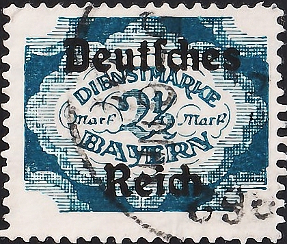 Германия , Рейх . 1920 год . Баварские марки с надписью 